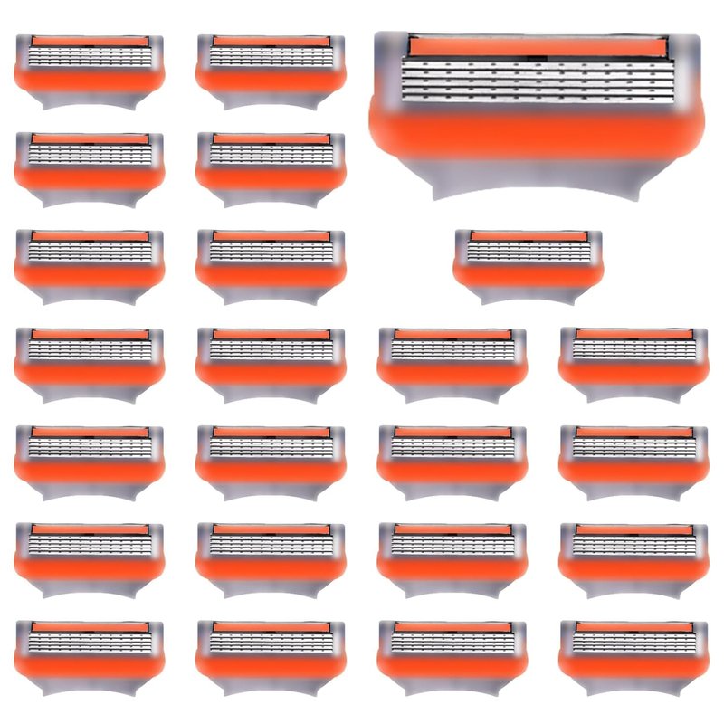 24 Pack Razor Blade Refills Compatible with Fusion 5 Razor – 5-Layer Precision Anti-Friction Blades for Manual Wet Shaving – Pivoting Head Design for Smooth, Close & Comfortable Shave