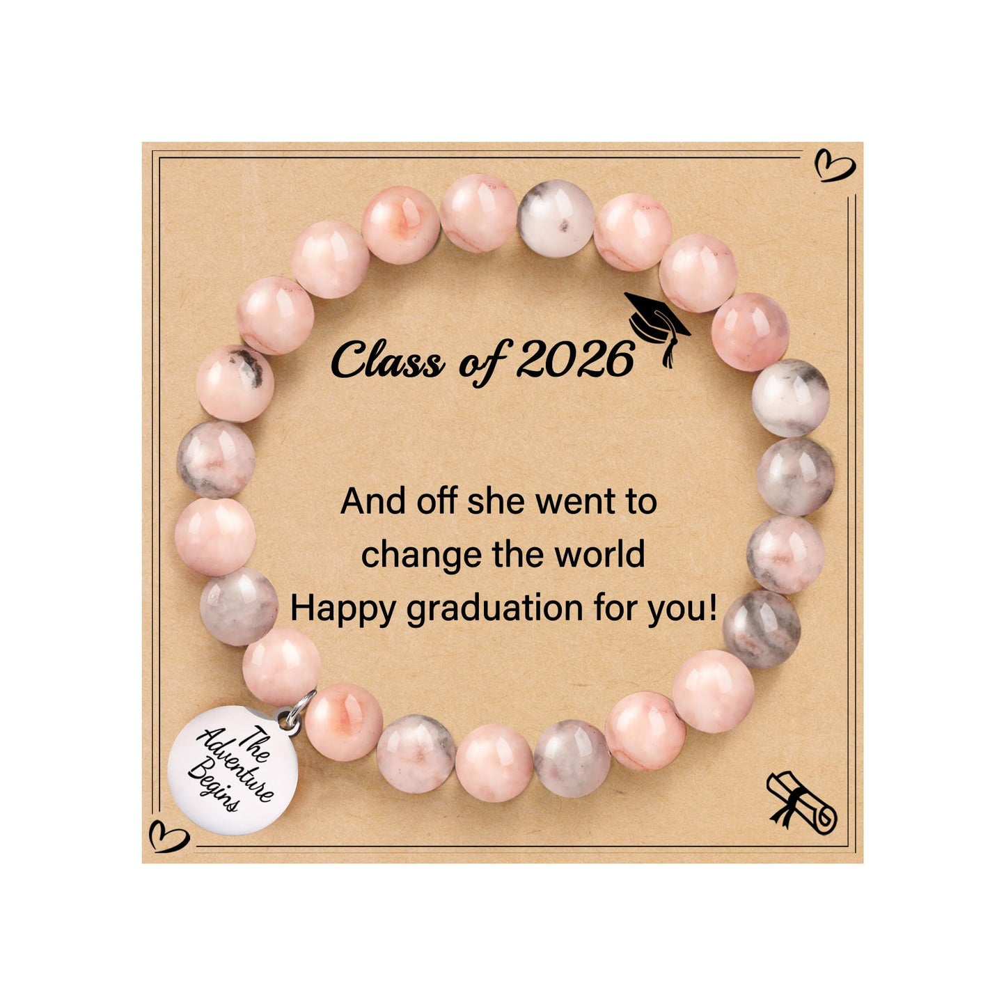 Sistble College Graduation Gifts, 2026 Graduation Bracelet Class of 2026 High School Inspirational Gifts for Women Daughter Granddaughter 8th 5th Grade Jewelry for Teens