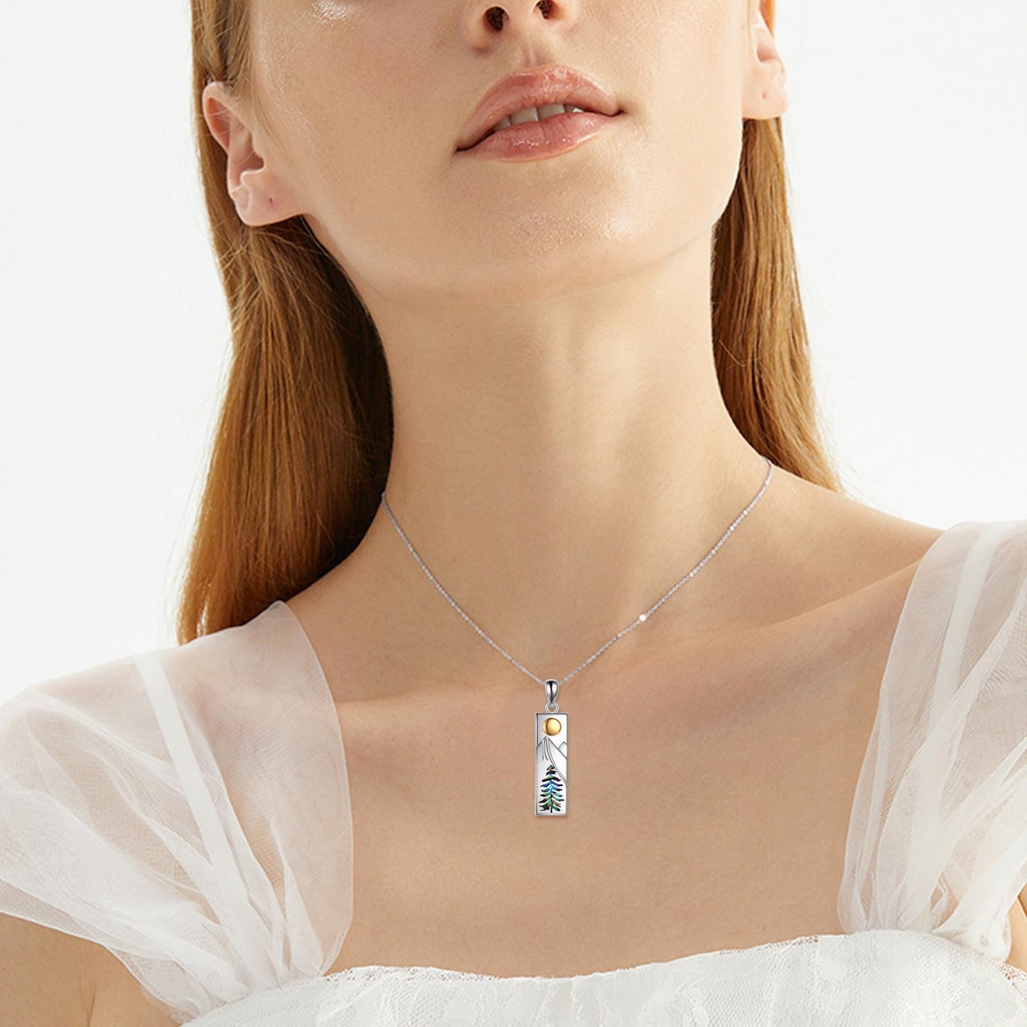 YFN Mountain Necklace for Women Sterling Silver Nature Jewelry Gift for Skiers, Hikers, Campers, Climbers and Nature Lovers