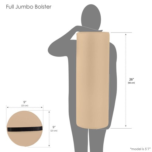EarthLite Bolster Pillow Jumbo – Durable Massage Bolster, 100% PU Upholstery incl. Strap Handle/Professional Quality for Massage Table/Back Pain Relief