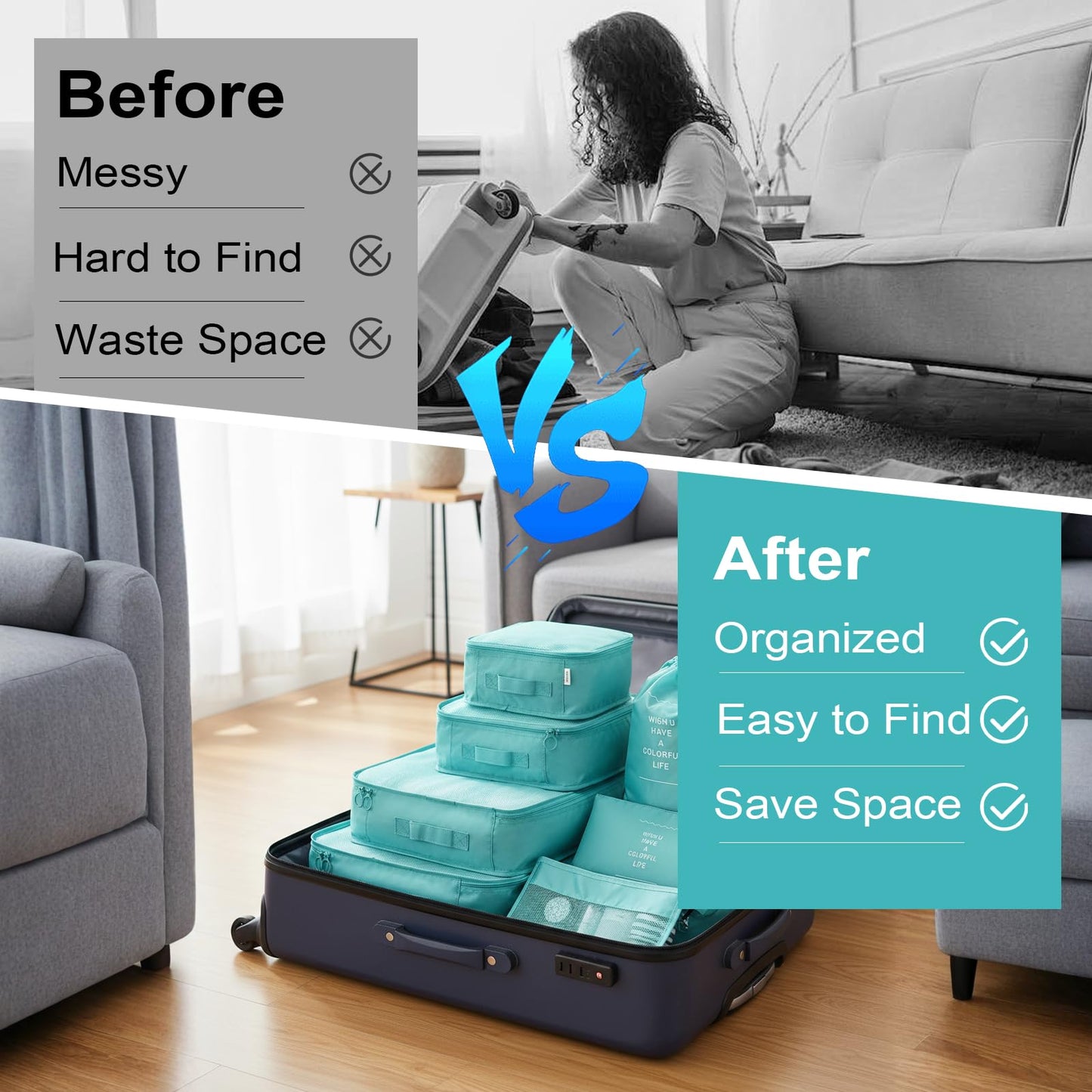 11 Set Packing Cubes for Travel,Gifts for Women Mom,Anti-Tearing Suitcase Organizer for Luggage with Shoe & Hanging Toiletry Bag, Toiletries Travel Bottles, 3 Portable Toothbrush Cases, Green