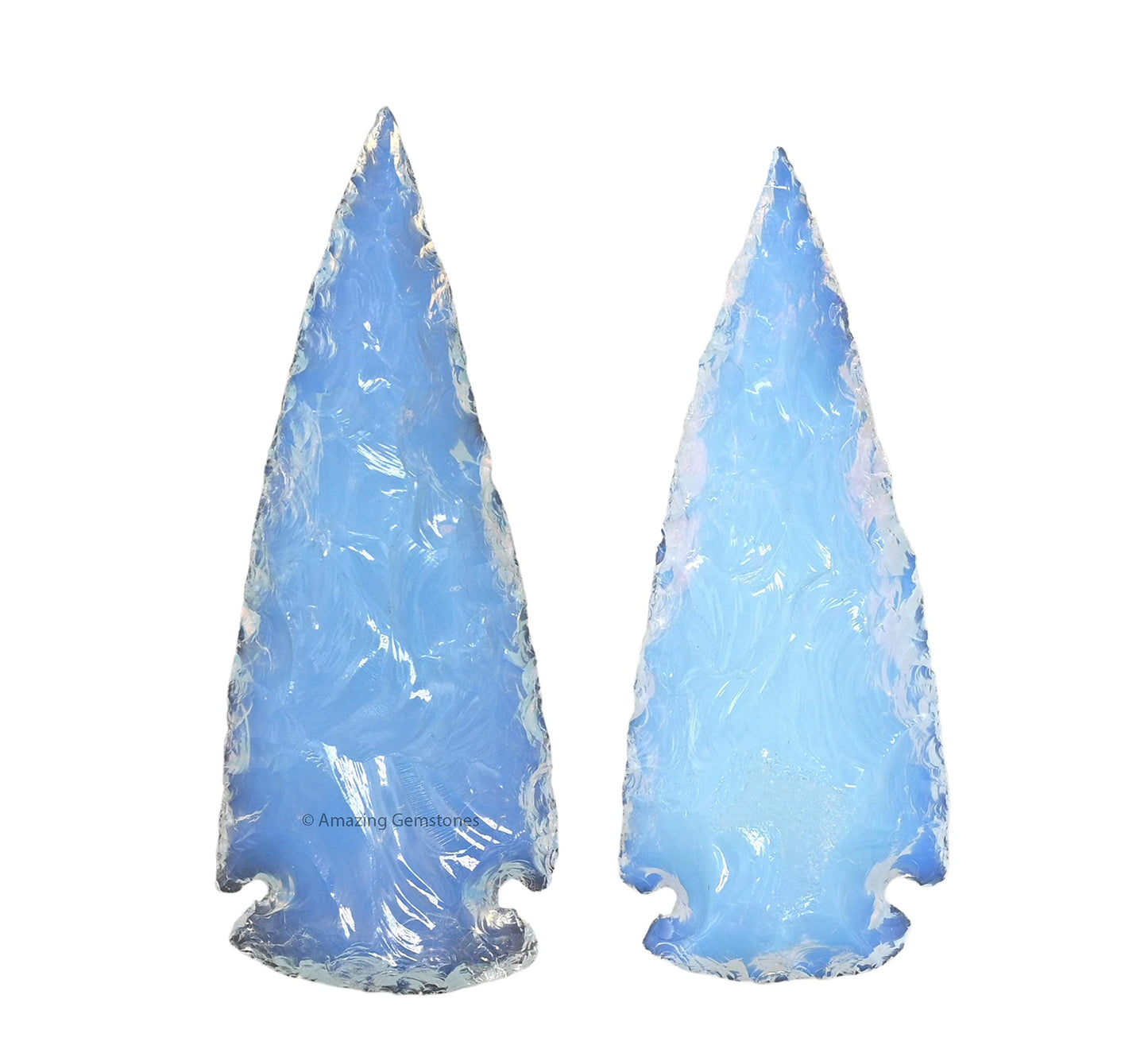 Amazing Gemstone 2 Pieces Opalite Arrowhead, Crystal and Healing Stone Flint Rock Arrow Head - 2 to 3 Arrowheads for DIY Project Craft Point Jewelry Making