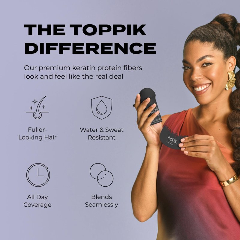 Toppik Hair Building Fibers, White, 12g Fill In Fine or Thinning Hair, Instantly Thicker, Fuller Looking, 9 Shades for Men & Women, Keratin Protein Formula