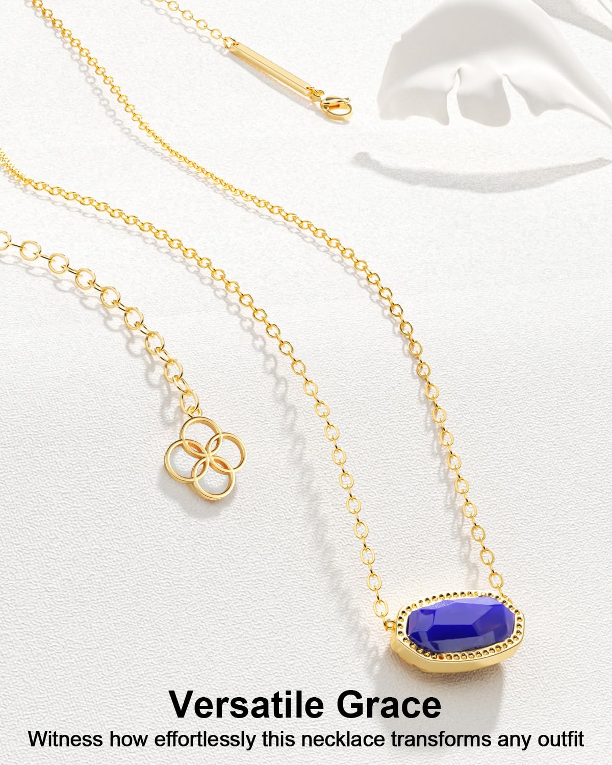 AICase 18K Gold Plated Pendant Necklace for Women,Fashion Jewelry,Anniversary Birthday Gifts for Women/MoM/Sister/Friends/Her/Wife/Grandma/Coworker Mother's Day gifts for MoM_Blue