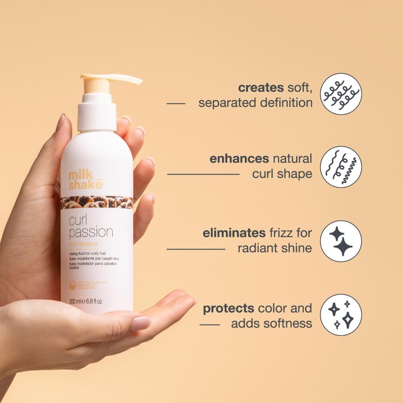 milk_shake Curl Passion Curl Shaper - Lifestyling Shaping Fluid for Curly Hair to Intensify Natural Texture | 6.8 fl oz (200 ml)