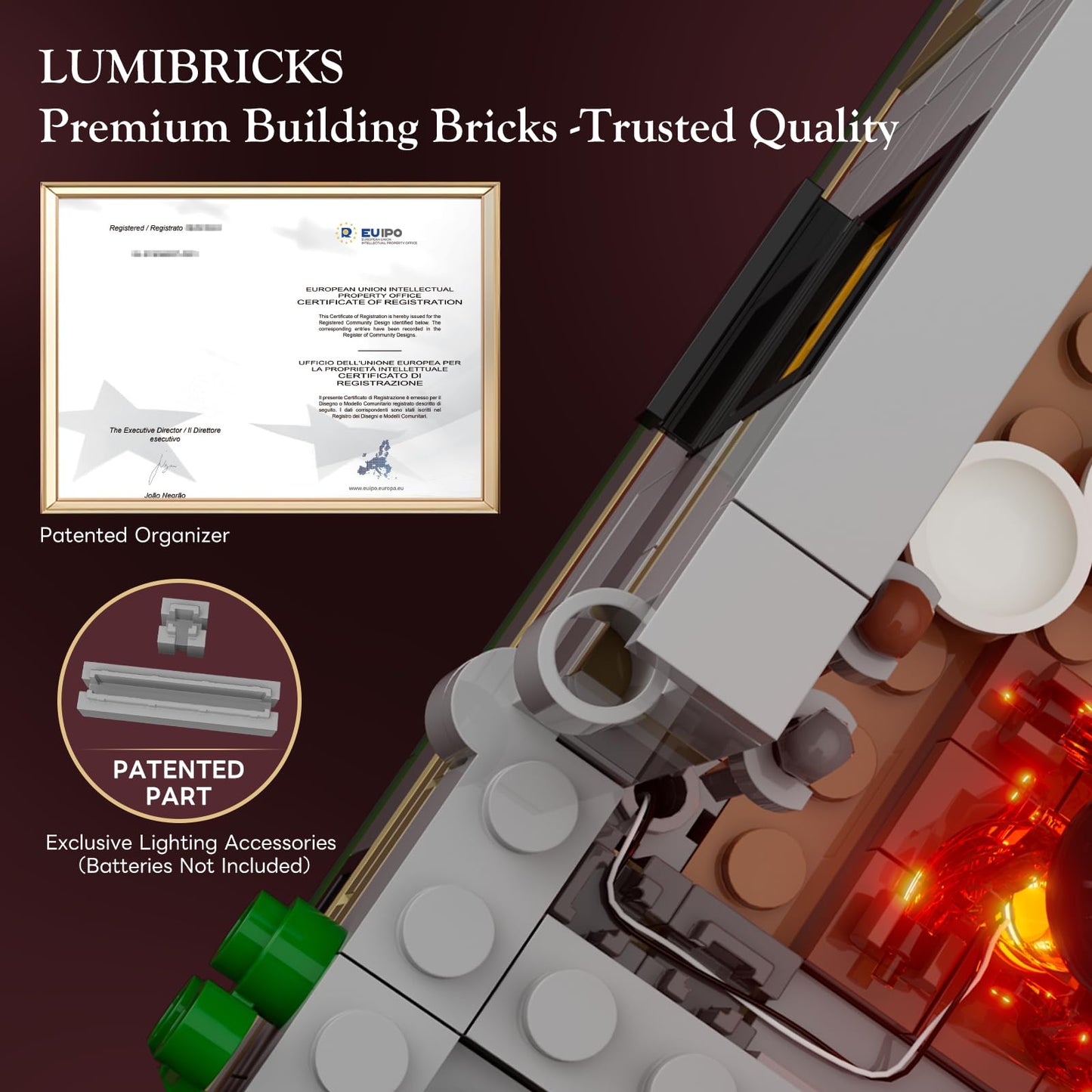 Lumibricks Medieval Guard Post Lighting Building Bricks Set - Middle Ages Castle Modular Collection Display Kit with Minifigures 2945 Pcs for Adults & Teens
