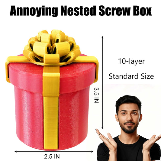 ajitxalr Gotcha Box,Prank Gifts,Puzzle Gift Box,Prank Gifts for Adults,Money Puzzle,Annoying Nested Screw Gift Box,Reusable Perfect Money Puzzles for Birthday Christmas White Elephant Party