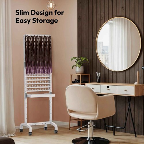 Sunnacate 280 Pegs Braiding Hair Rack with Tray and Tools, Height Adjustable, 2-Side Braid Rack with Wheels, Standing Braider Hair Stand Separator Extension Holder Hanger Perm Rod for Salon Home