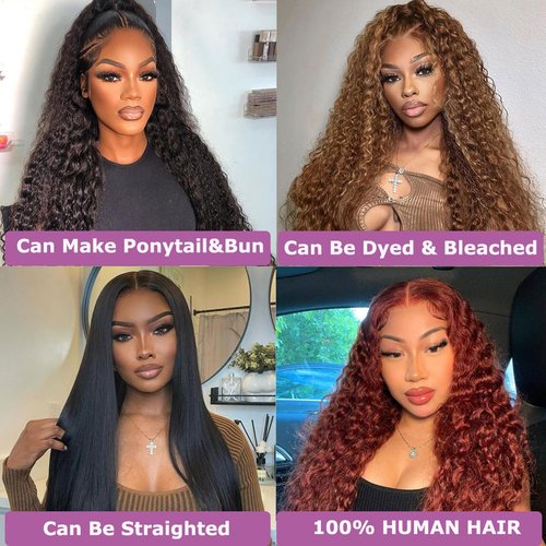 14A Deep Wave Bundles Human Hair 14 16 18 Inch, Full and Silky 100% Unprocessed Brazilian Virgin Human Hair Extensions Natural Black (Deep Wave Bundles, 14 16 18)
