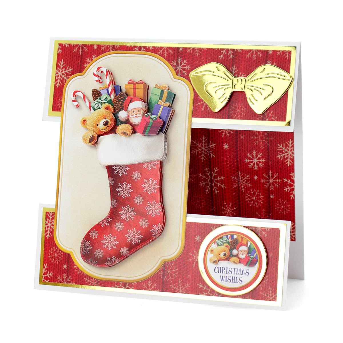 Katy Sue Deck The Halls Die-Cut Decoupage Pack. 12 Pre-Cut Die-Cut Decoupage Sheets for Christmas Card Making Supplies & Card Toppers Featuring Christmas Stocking, Jingle Bells & Holiday Scenes