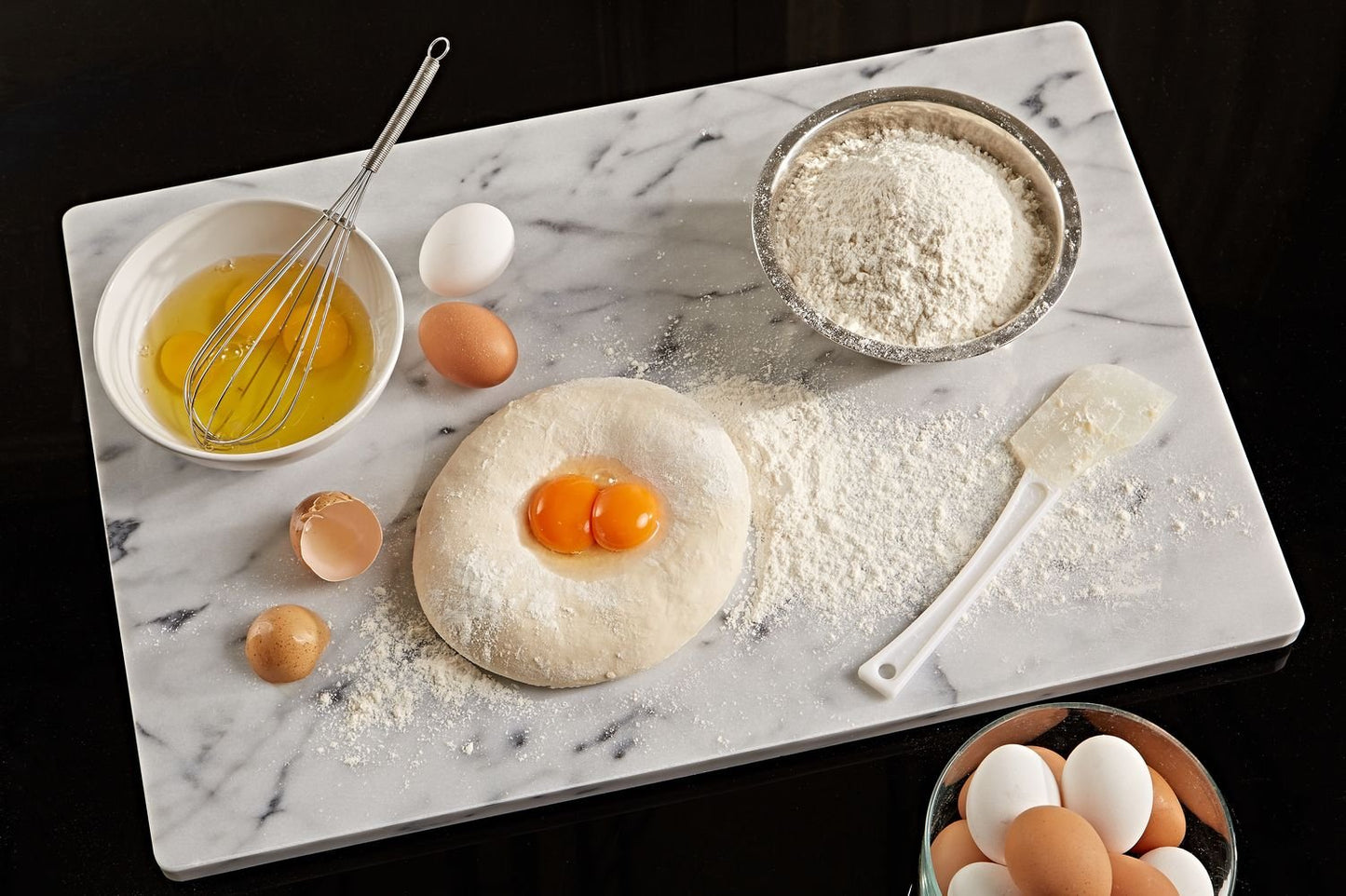 JEmarble Pastry Board 16x24 inch with Non-Slip Rubber Feets for Stability Perfect for Keep the Dough Cool and Chocolate Tempering(Premium Quality) White