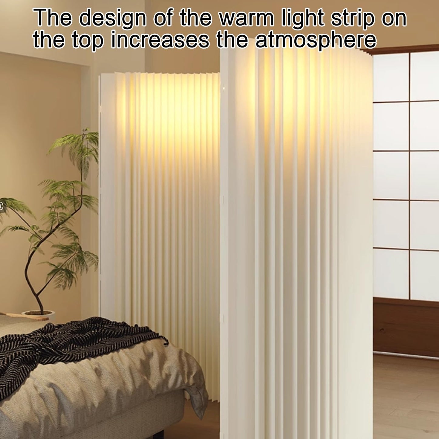 Portable Folding Paper Room Divider, Lightweight Retractable Partition for Easy Room Separation, Versatile and Convenient Space Divider for Home or Office Use
