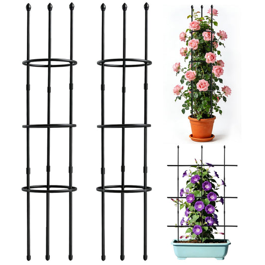 2 Pack Garden Trellis, 47" Trellis for Potted Plants, Tomato Cages, Plant Cages & Supports for Vines Crop, Plant Trellis for Climbing Plants Indoor Outdoor,Flower, Vines, Vegetable, Pots
