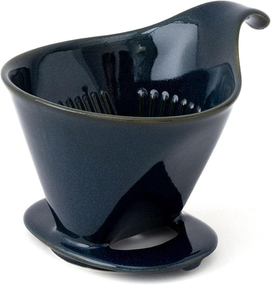 Zero Japan - Bee House Pour Over Coffee Dripper - Lead-Free & Cadmium-Free Ceramic Coffee Maker with Elegant Peek Hole, Drip Cone Brewer Coffee Gifts, Brewing Accessories - Jeans Blue, Standard Size