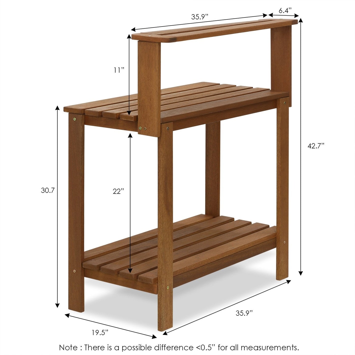 Furinno FG17478 Tioman Outdoor Patio Furniture Hardwood Potting Bench, Natural