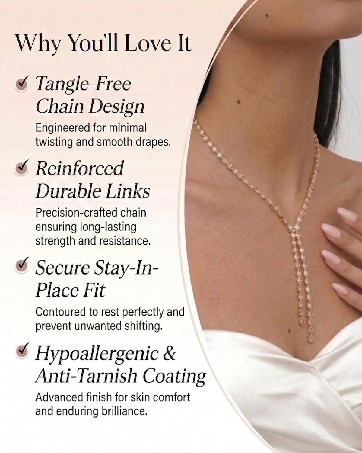 STONEFANS Rhinestone Long Necklaces for Women - Dainty Rhinestone Gold Drop Lariat Y Necklace for Women Simple Cute Long Gold Necklaces Bridal Prom Accessories Jewelry Wedding Gifts