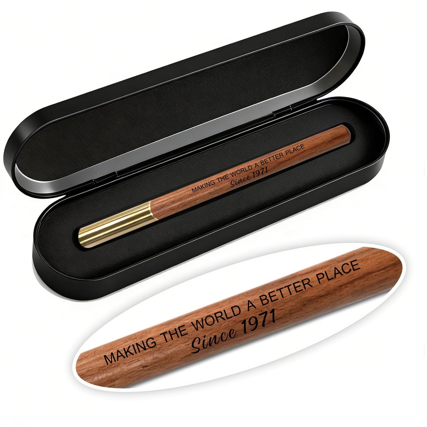 iyaone 55th Birthday Gift for 1971 Born - Engraved Wooden Gel Pen & Keepsake Box Set, Premium 55 Year Old Gift for Men & Women, 55 Birthday Present
