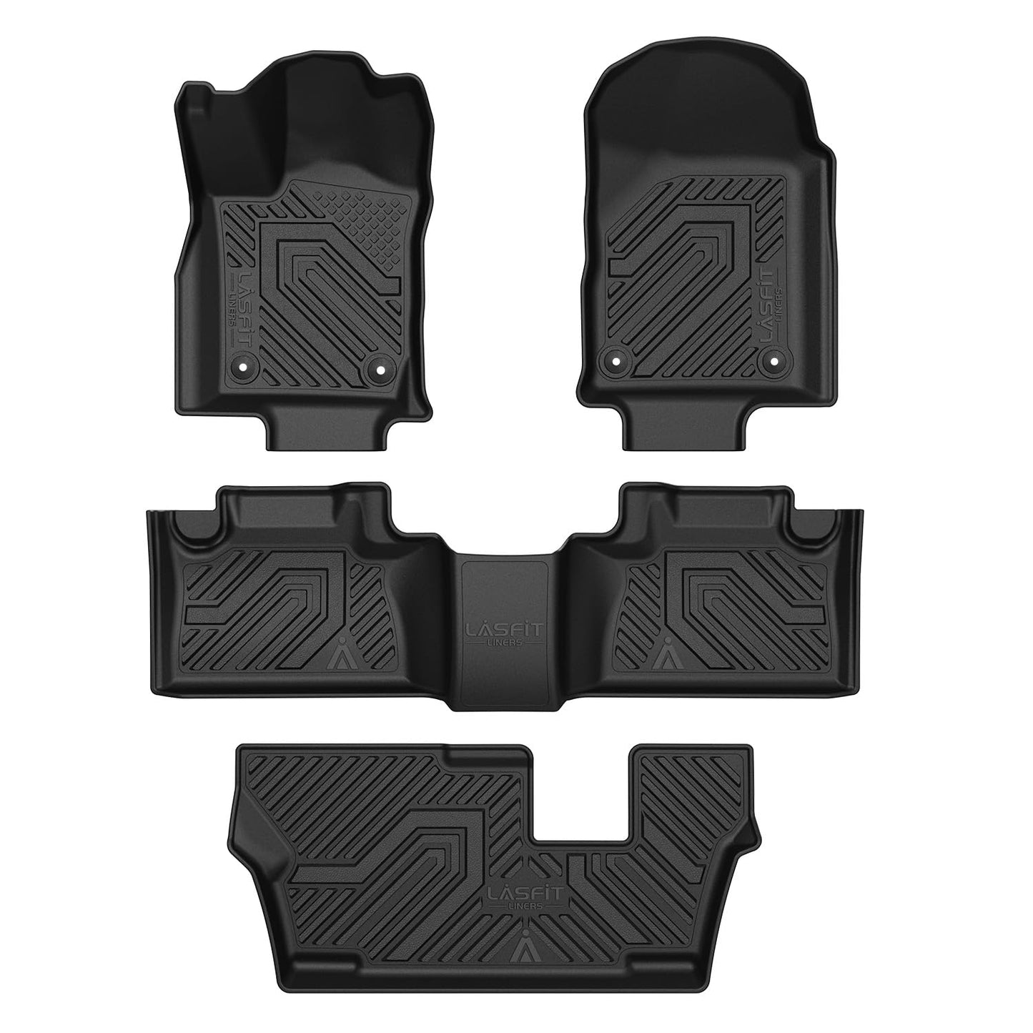 LASFIT Floor Mats for Dodge Durango 2016-2026, Fit 2nd Row Bench Seating(7seats), Not for 2nd Row Bucket Seating 6seats/5 Seats, All Weather TPE Custom Fit Car Mats Floor Liners, Black