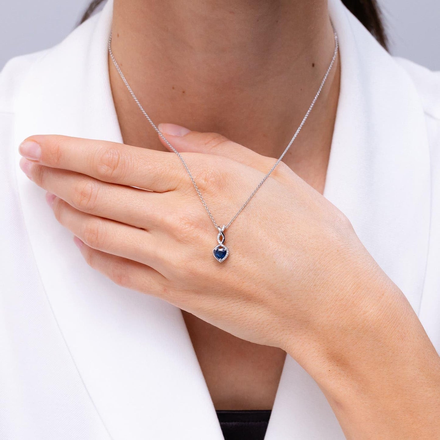 Angara Natural Blue Sapphire Pendant for Women | 0.3 ct Heart Shape Blue Sapphire Diamond Heart Pendant Necklace in Rose Gold | September Birthday, Anniversary, Gemstone Jewelry Gift | AA | 4mm