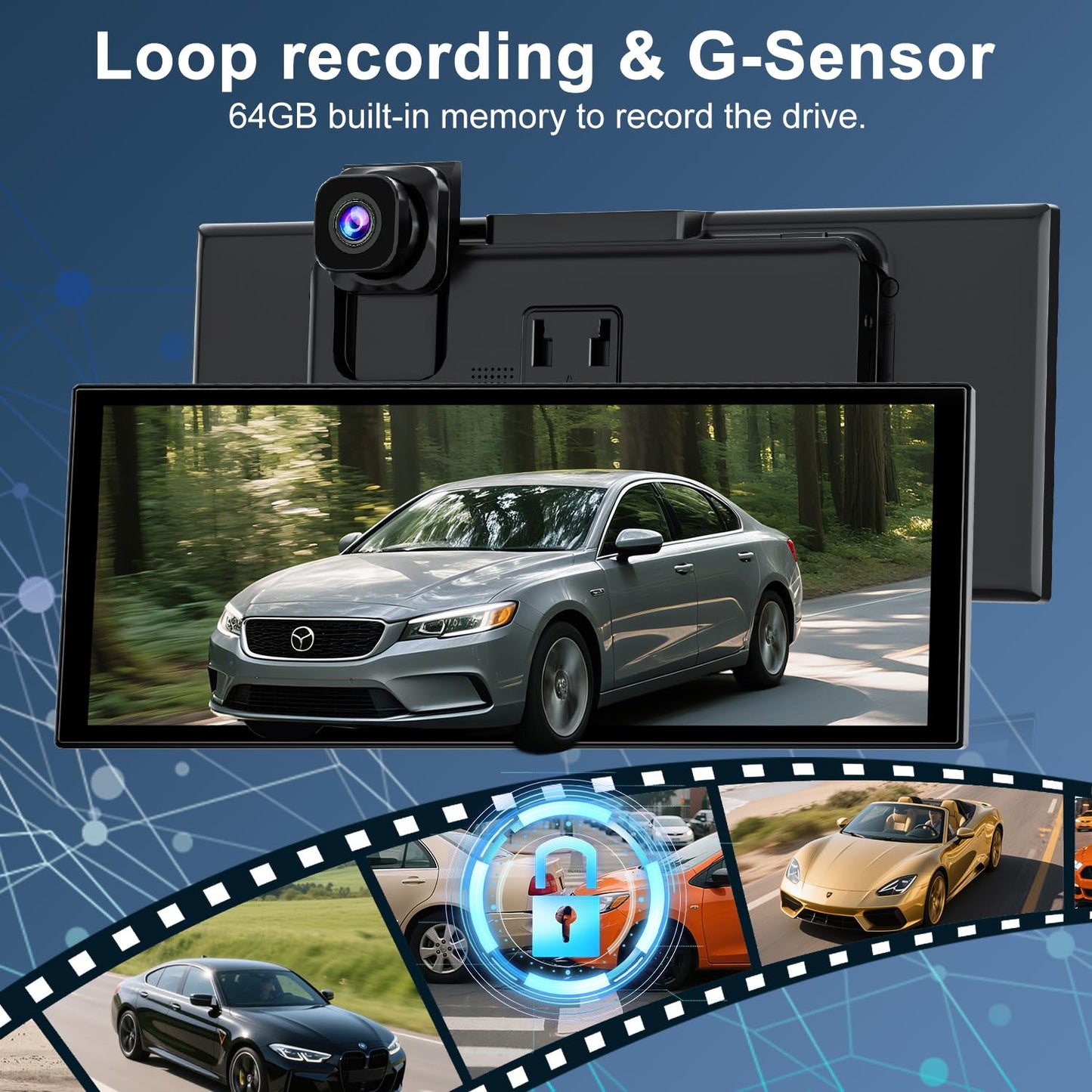 [11" Fully Laminated 60fps Touchscreen] -Accfly Wireless car Play Screen for Apple carplay &Android Auto, OTA Updates -HD Front Dashcam & Backup Camera, Car Stereo Radio/GPS Navigation/BT Audio