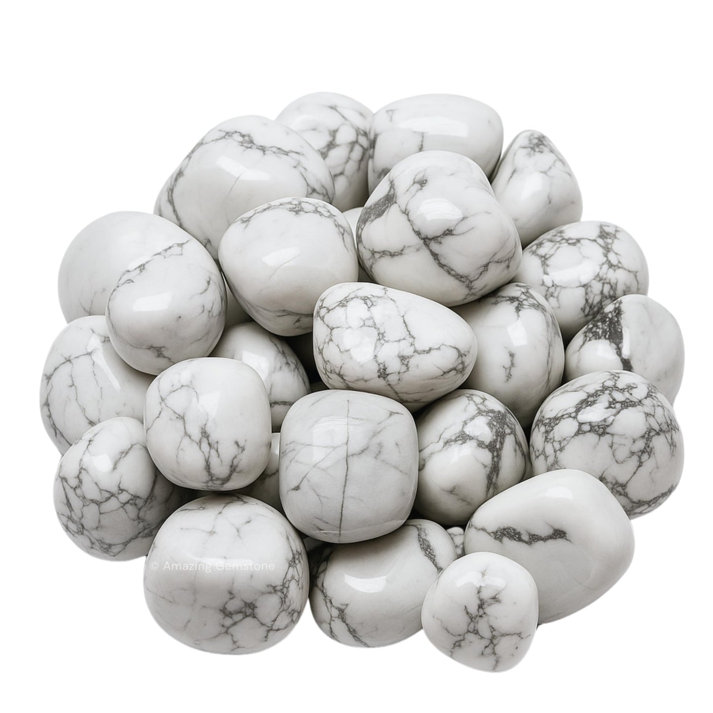 Amazing Gemstone Howlite Crystal Tumbled Stones Polished Rocks - Natural Gem Stones for Healing - DIY Crystals for Protection (1 Piece)