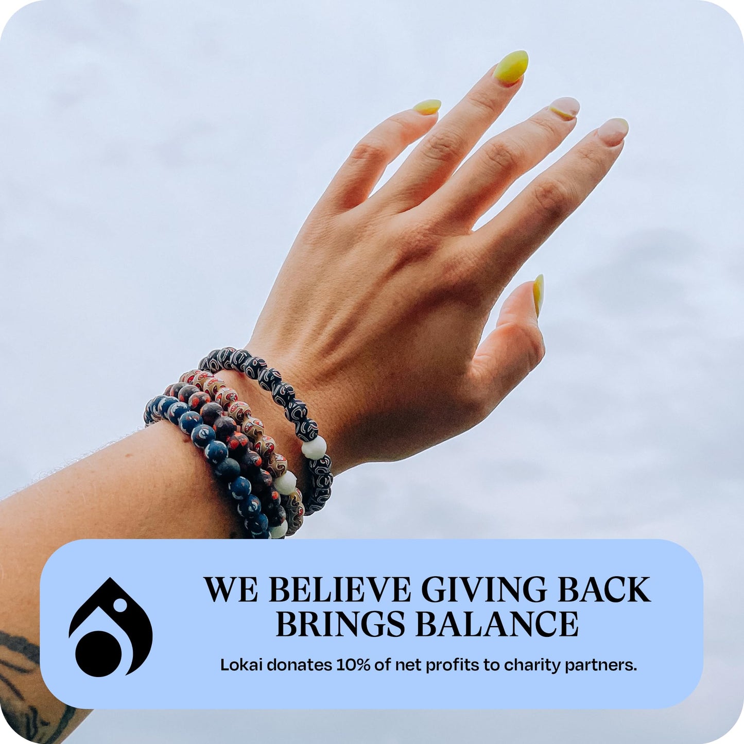Lokai Silicone Beaded Bracelet for Men & Women, NFL Football Collection - Chicago Bears, Logo, Medium - Silicone Jewelry Fashion Bracelet Slides-On for Comfortable Fit