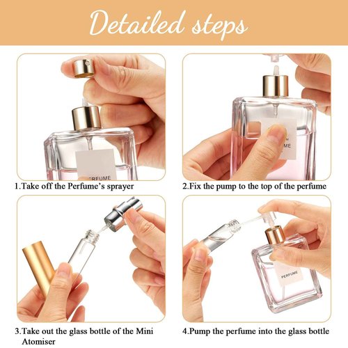 Motiskyy 105 Pcs Perfume Travel Refillable Atomizers Bulk Mini Atomizer Sprayer with Perfume Refill Pump Dispenser Pump Transfer Tool (Mixed Color,5 ml)