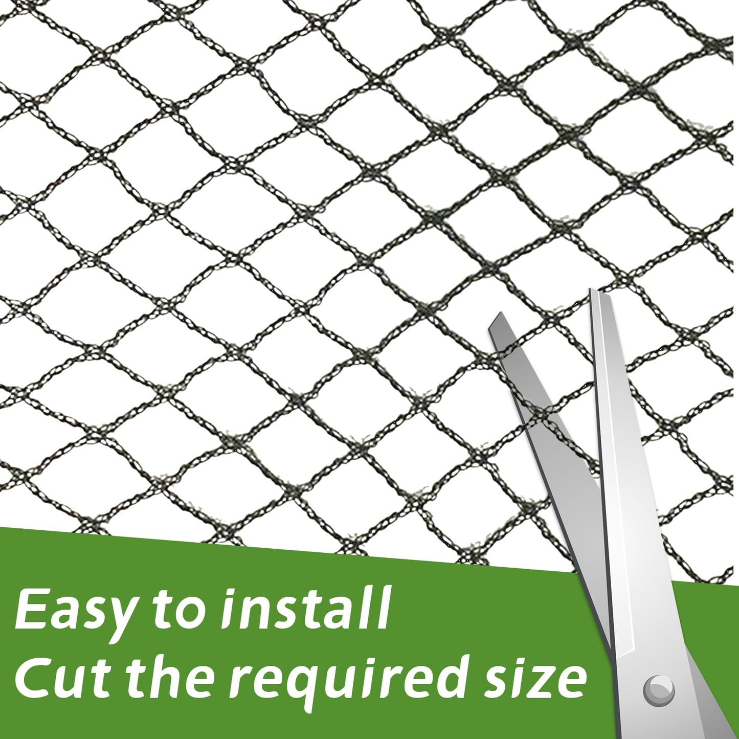 KEEPAA Heavy Duty Bird Netting - 0.6” Mesh UV Resistant Reusable Garden Net Easy Install Pest Barrier for Garden Beds Fruit Bushes Tomato Plants Patio Balcony Garden (15FT*35FT)