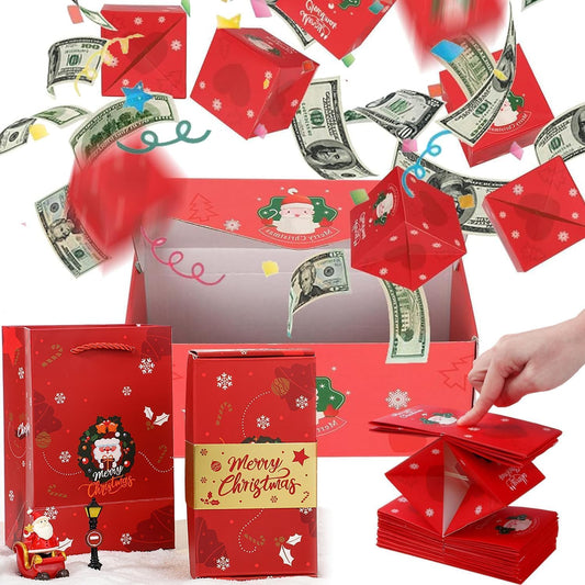 16pcs Surprise Gift Box Explosion for Money, Surprise Envelope Gift Box - Folding Pop-Up Explosion Box for Money, Surprise Pop Up Money Box for Merry (Red)