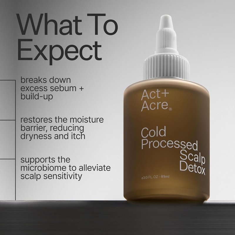 ACT+ ACRE Scalp Detox Oil - Cold Processed, Sulfate-Free Treatment for Flaky, Dry Scalp | Promotes Thicker Hair