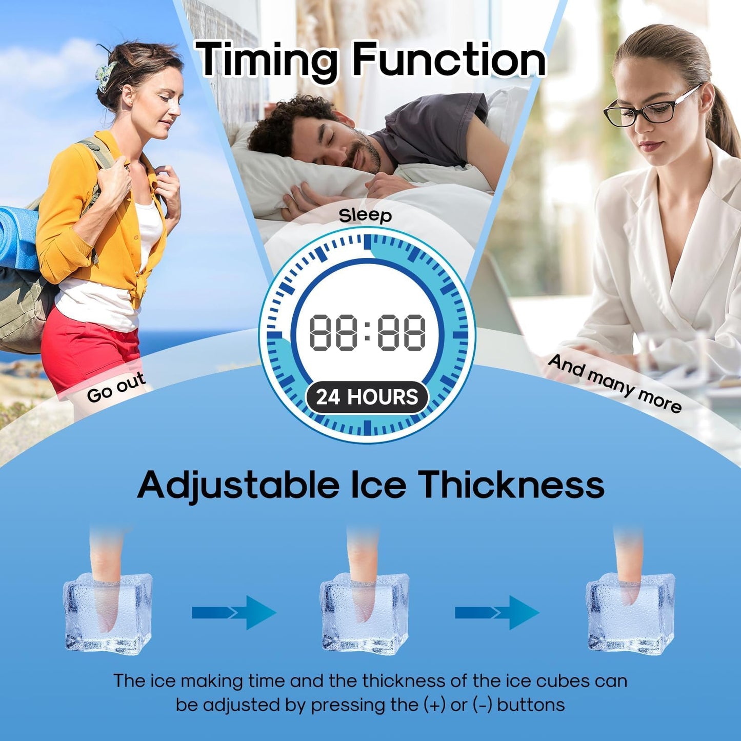 ICEPURE 15" Under Counter Ice Maker with Drain Pump and Filter, WiFi Control, 90lbs/24H, Self-Cleaning, Smart Reminder, 24H Timer, ETL FCC, Freestanding for Residential and Commercial, Stainless Steel