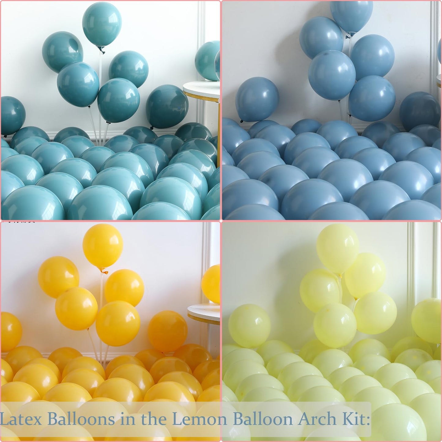 Amalfi Coast Lemon Balloon Arch Kit 144pcs Blue and Yellow White Balloons with Lemon Balloons for Valentine's Day Bachelorette Bridal Shower Lemon Themed Birthday Party Decorations