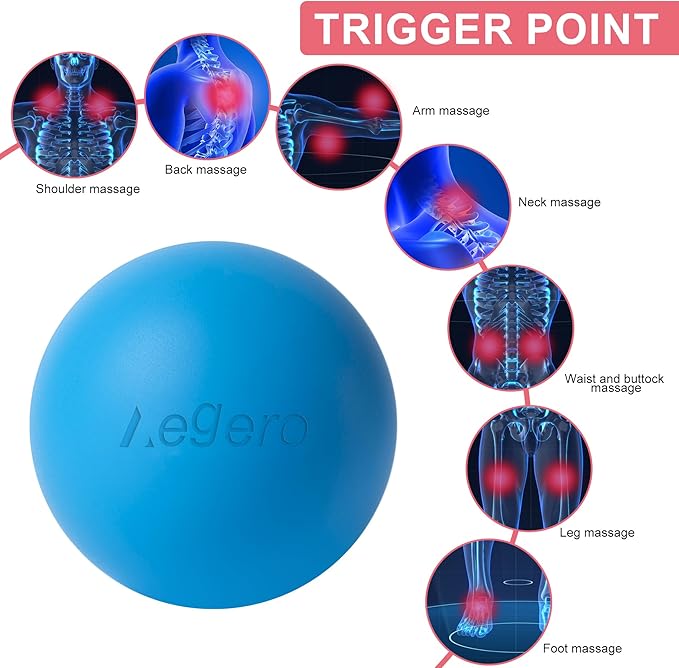 Massage Lacrosse Balls for Myofascial Release,Yoga Deep Tissue Massage,Trigger Point Therapy and Foot Plantar Fasciitis,Muscle Soreness Massager Ball (2Pack, Blue and Purple)