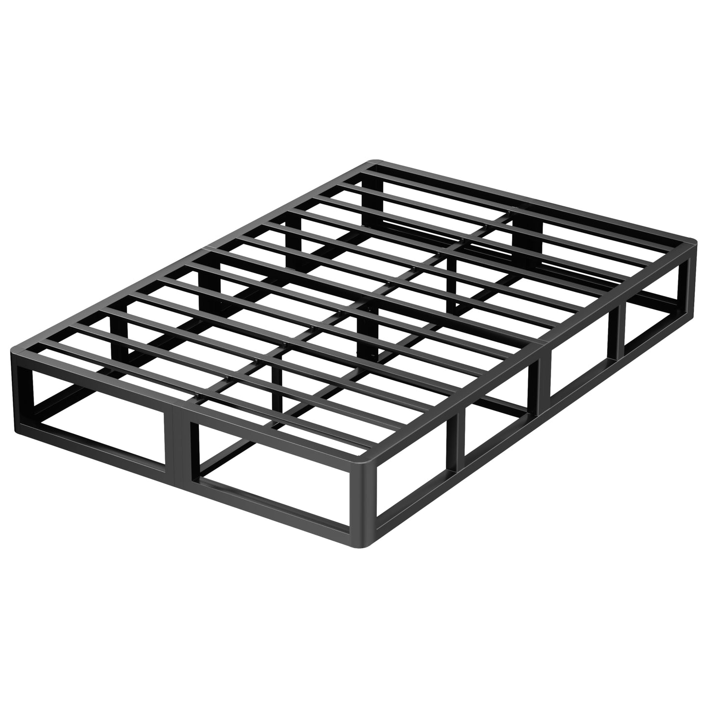 VIPSHOW 10 Inch King Metal Bed Frame Round Corner Low Platform Bed Frames 3000 LBS Heavy Duty Steel Slats Support Mattress Foundation No Box Spring Needed, Noise Free, Easy Assembly, Black