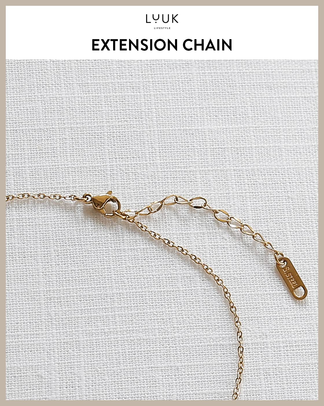LUUK LIFESTYLE Feminine necklace made of stainless steel with clover pendant and HAPPINESS gift card, fashion jewelry for women and teenagers, 19”, travel lucky charm, trendy accessory for her, gold