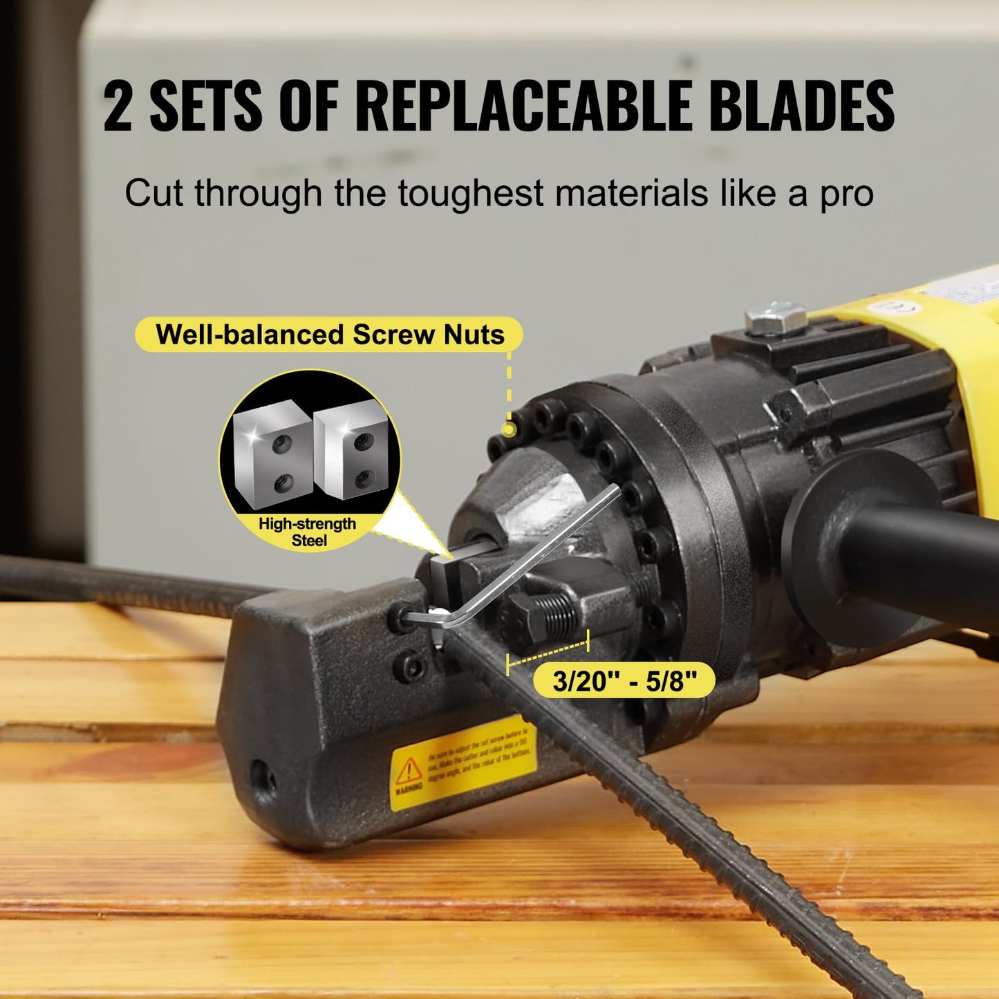 Happybuy Electric Hydraulic Rebar Cutter,900W Portable Electric Rebar Cutter,Cutting up to 5/8 Inch #5 4-16mm Rebar within 3 Seconds,110V,with Easy to Carry Stainless Box(900W RC-16)
