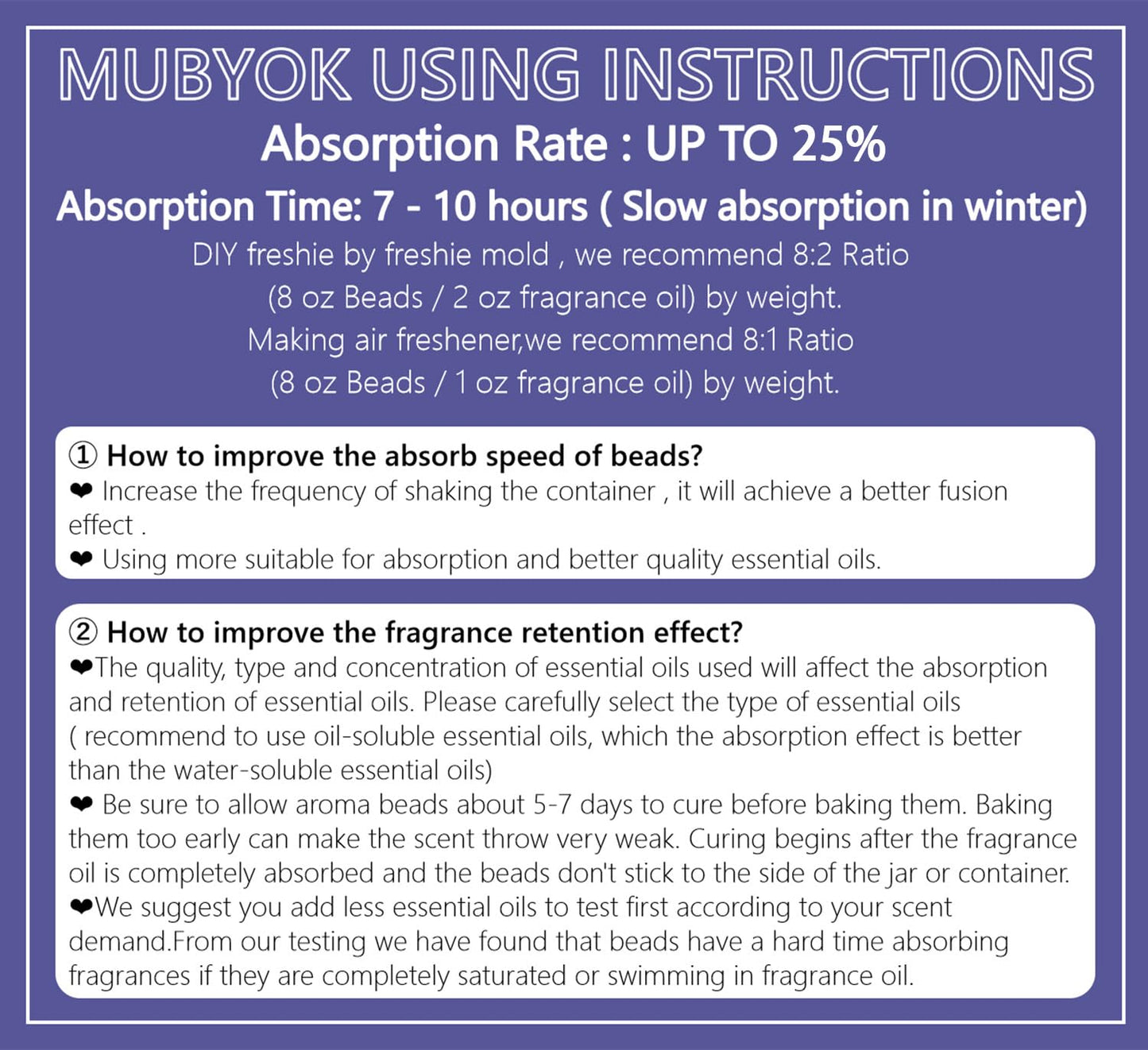 MUBYOK 10lb Premium Unscented Aroma Beads for DIY Car Freshies Eva Beads Bulk Supplies
