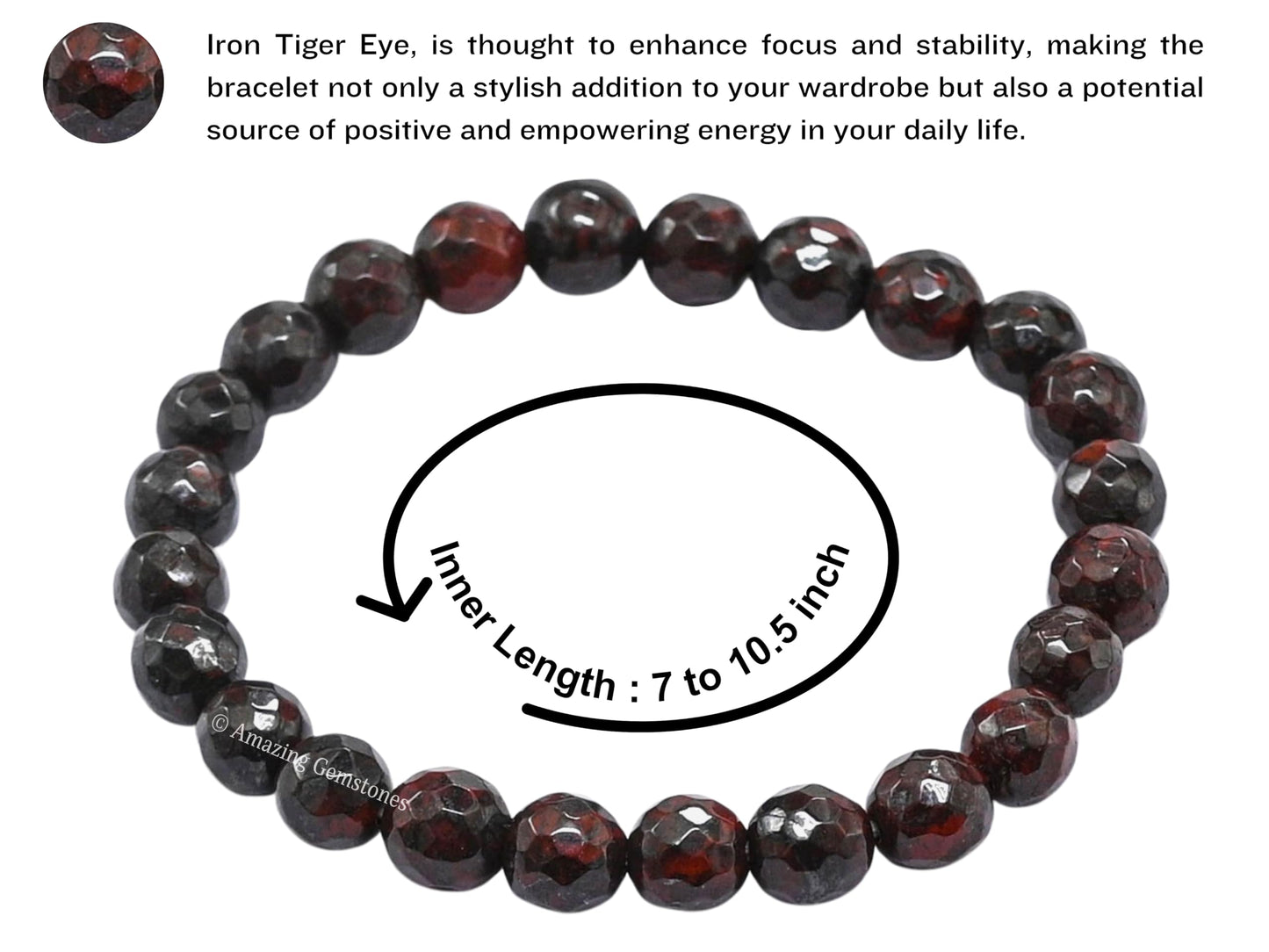 Amazing Gemstone Iron Tiger Eye Bracelet for Women - Chakra Mens Bracelet Protection Crystals and Healing Stones - Blessing Bracelet Spiritual Meditation Gift Christmas Stocking Stuffers