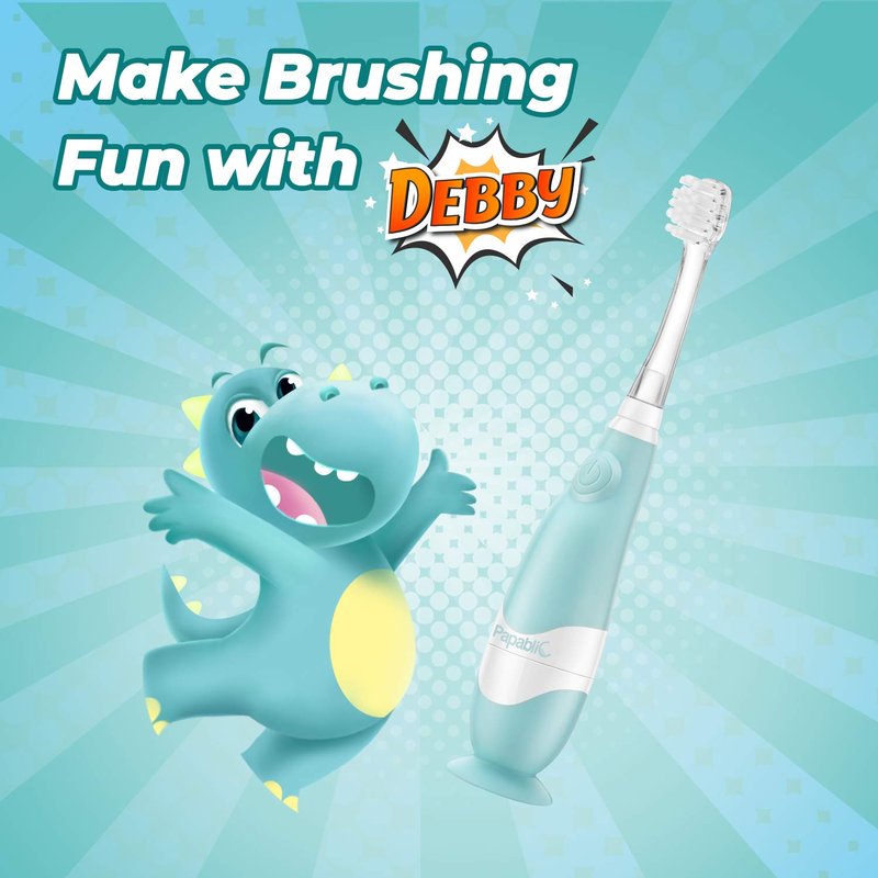 Papablic Toddler Sonic Electric Toothbrush with Covers for Babies and Toddlers Ages 1-3 Years, Debby Bundle with Arya