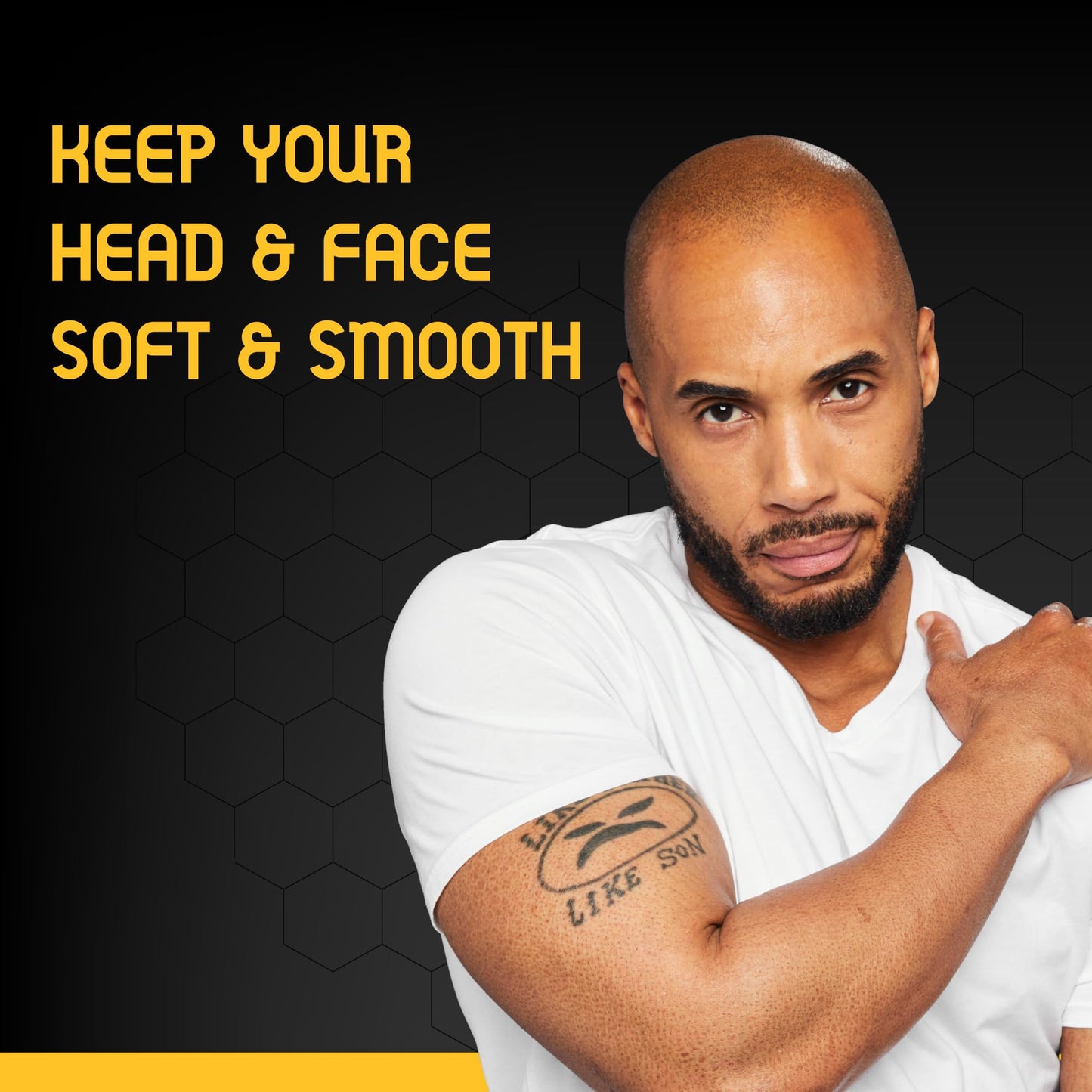 Bee Bald SMOOTH Daily Moisturizer Hydrates & Tones Away Fine Lines, Wrinkles and Dry Patches; Helps Control Oil & Shine to Feel Cool, Fresh and Comfortable, 1.7 Fl Oz (Pack of 2)