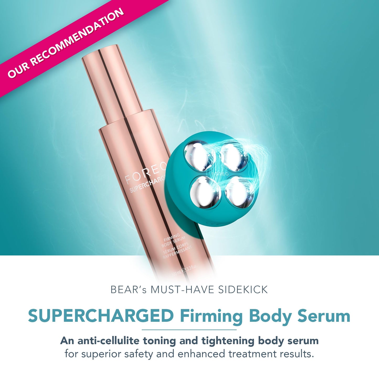 FOREO BEAR 2 body Advanced Microcurrent Body Sculpting Machine - Cellulite Massager & Lymphatic Drainage - Firm & Contour - Body Massager - Increases Absorption of Skin Care Products - Evergreen