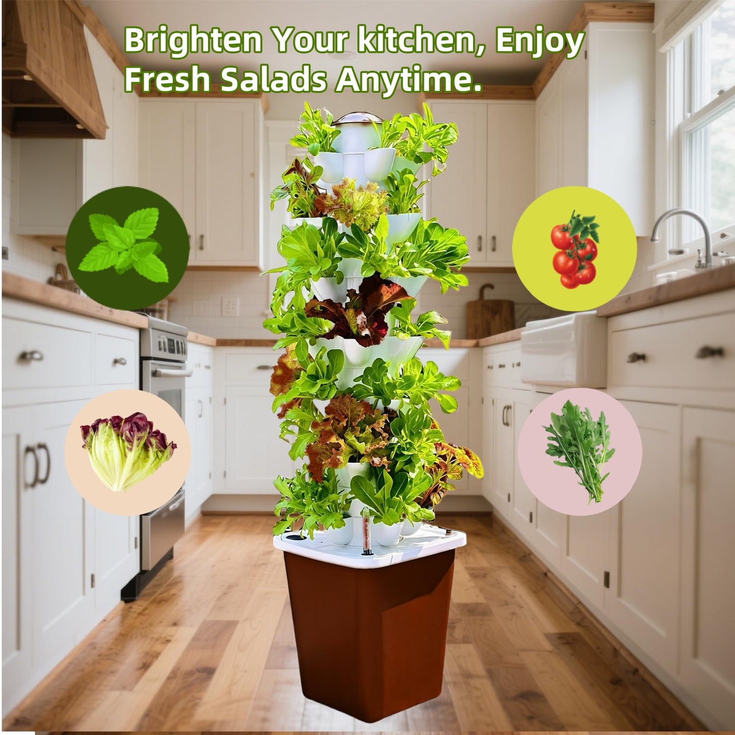 Hydroponic Growing System Kit – Indoor Vertical Hydroponic Garden Tower, 35 Planting Pods，Indoor Herb Garden,Lettuce Vegetables Hydroponic Growing Kit