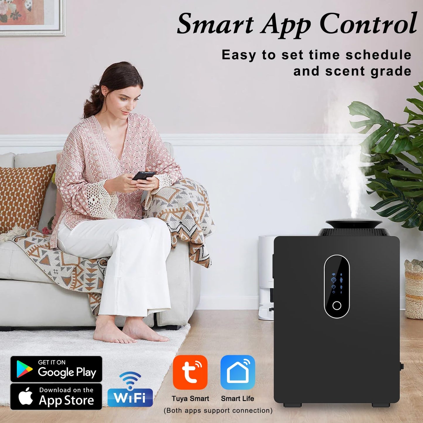 2026 Upgraded HVAC Scent Diffuser Machine 1000ML, Scent Air Machine with WiFi for Home, Hotel Diffuser Coverage 6000 Sq.Ft, Waterless Cold Air Aromatherapy Essential Oil Diffuser for Large Room