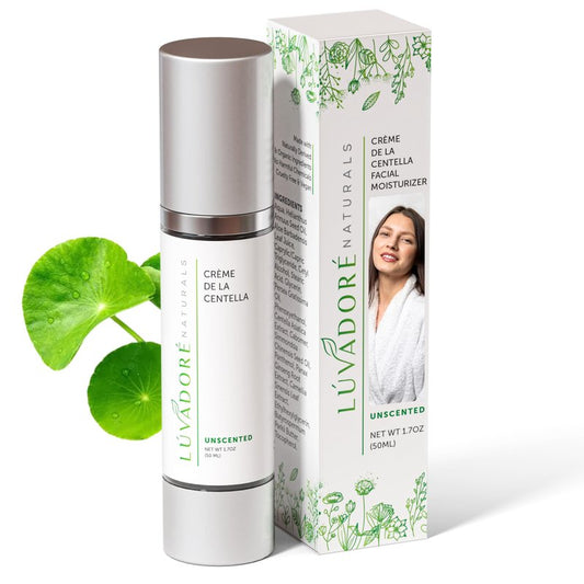 Luvadore Naturals Crème De La Centella Moisturizer – Hydrating & Repairing Centella Soothing Cream with Aloe, Shea Butter & Green Tea, Thick Moisturizer for Face (50ml)
