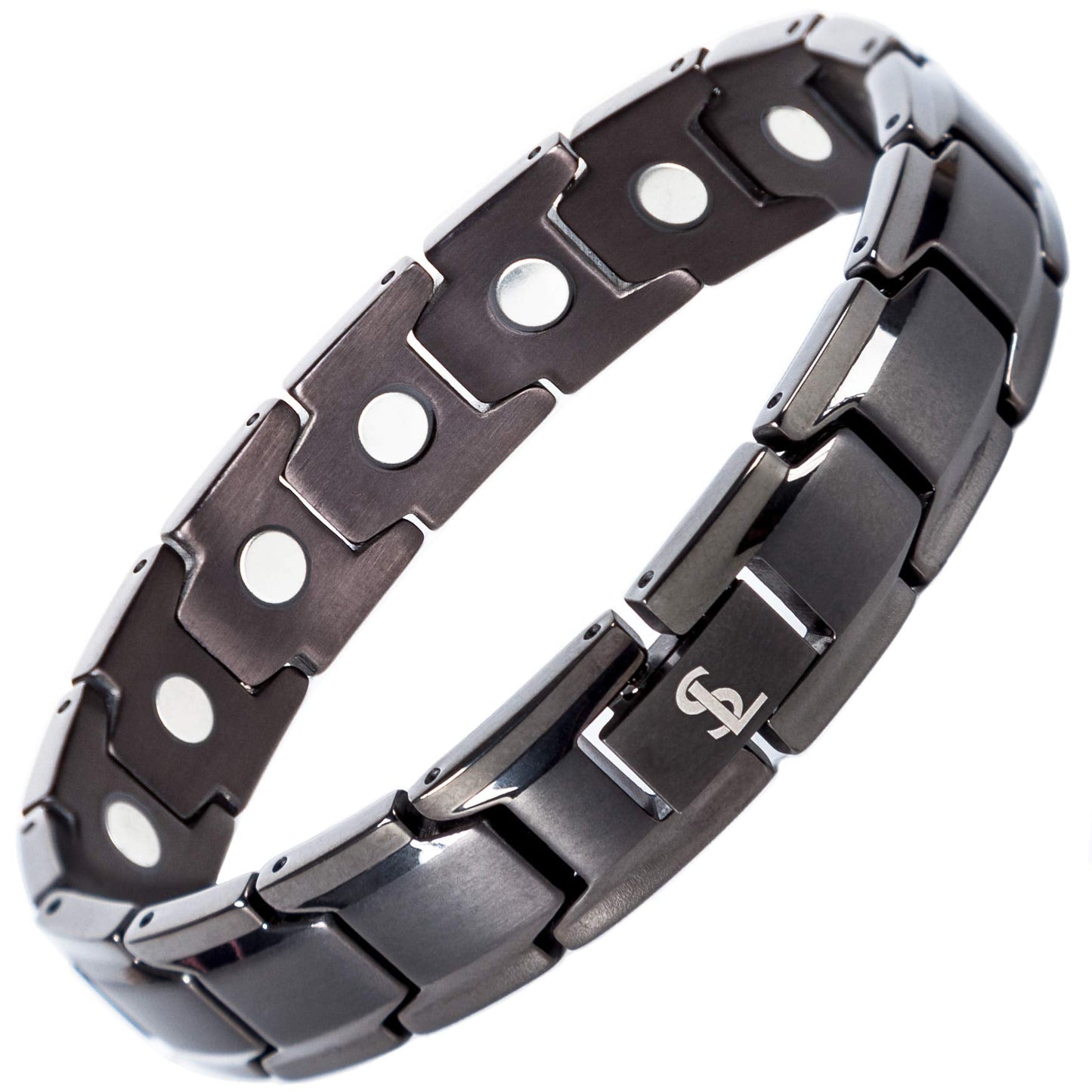 Smarter LifeStyle Elegant Titanium Magnetic Anklet for Men And Women - Adjustable Bracelet Length with Sizing Tool for Perfect Fit, Magnetic Ankle Bracelet (Gunmetal Gray)