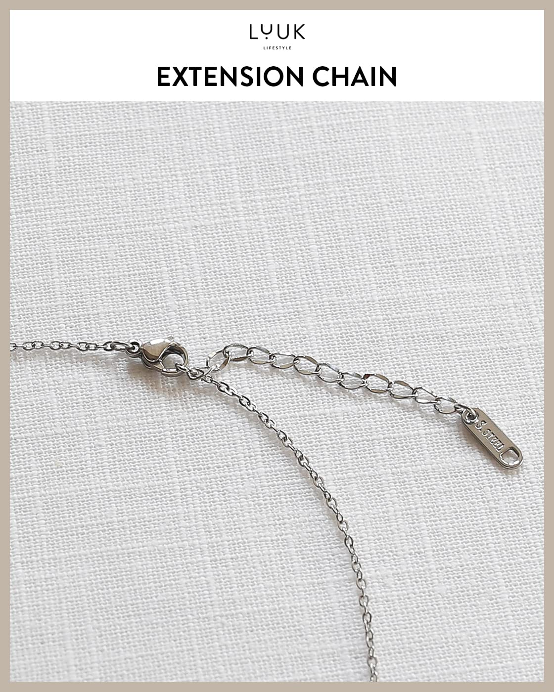 LUUK LIFESTYLE Feminine necklace in quality stainless steel with Rose flower pendant and HAPPINESS gift card, jewelry for women, floral motifs, waterproof and skin-friendly, fine design, silver