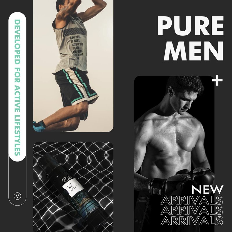 AQUA BLANCE Body Spray For Men Pack of 3 Deodorant Each 3.4 Fl Refreshing Fragrance Mist Oz