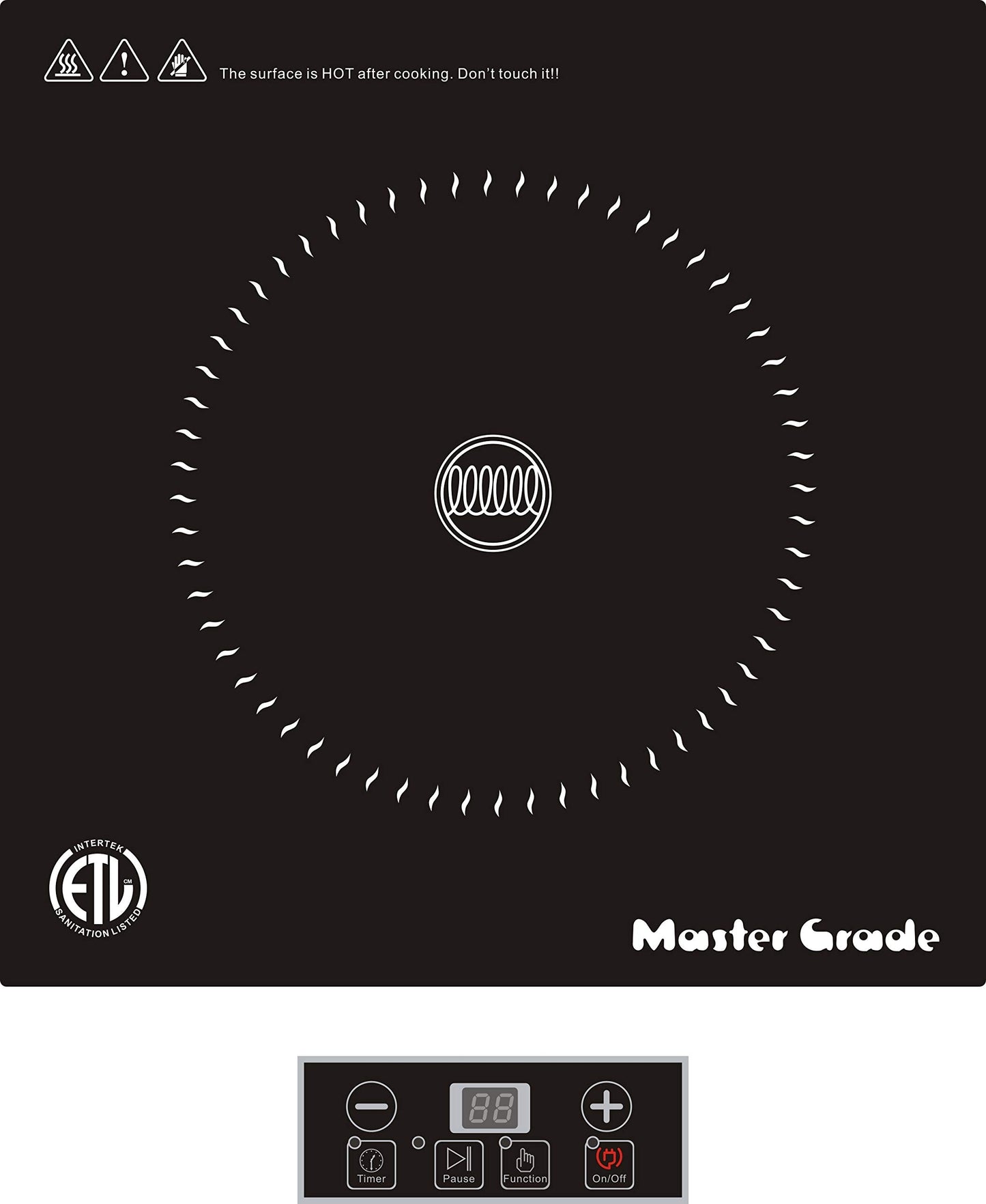 Master Grade Portable Induction Cooktop, Hot Plate Electric, Single Burner, 10 Levels Power, 120V, 1300W, ETL Sanitation
