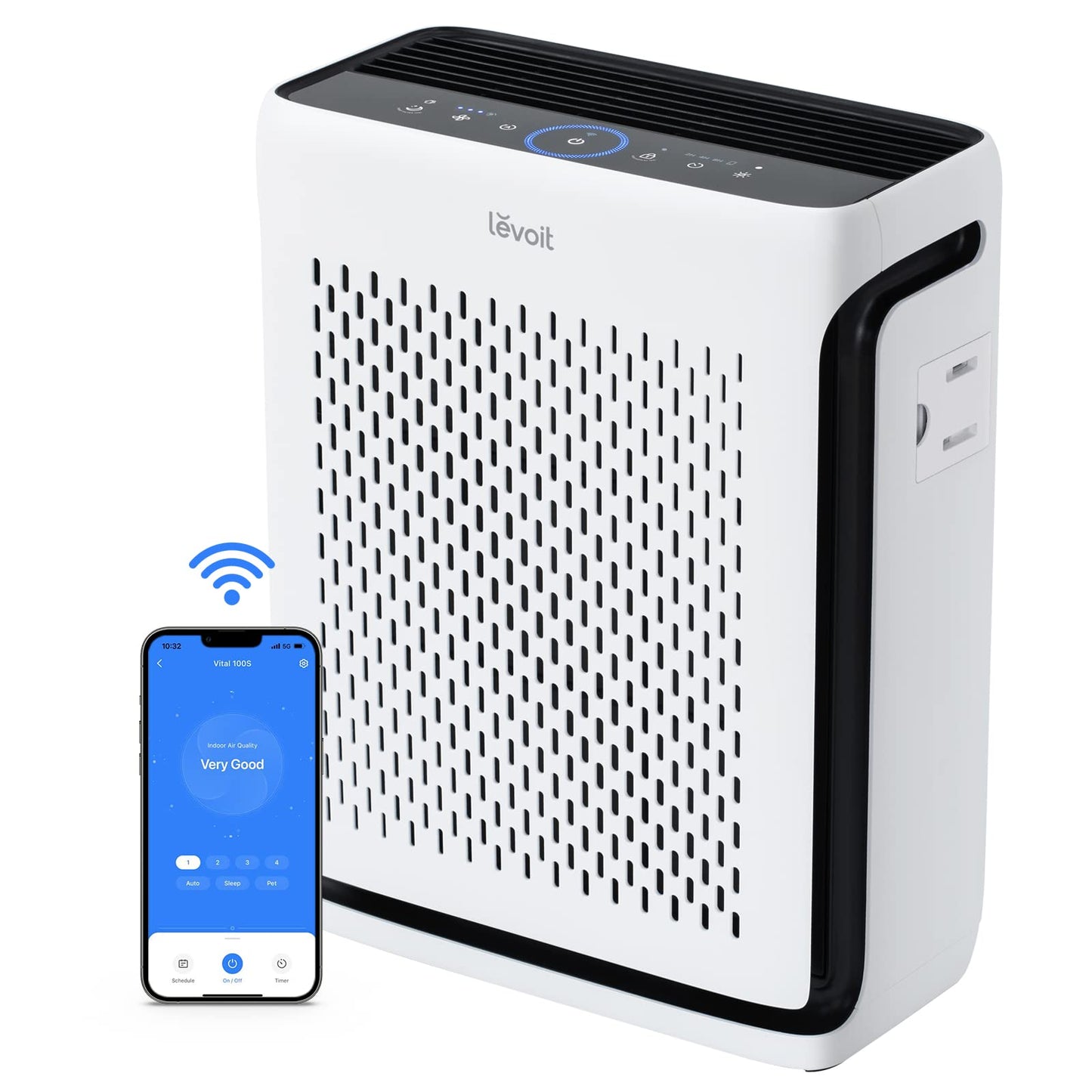 LEVOIT Air Purifiers, Vital100S & Air Purifiers for Bedroom Home, HEPA Filter Cleaner with Fragrance Sponge, White