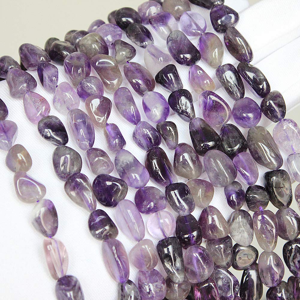 MJDCB Natural Irregular Shape Stone Beads 6-8mm Amethyst Gemstone Energy Crystal for Jewelry Making Bracelet Necklace